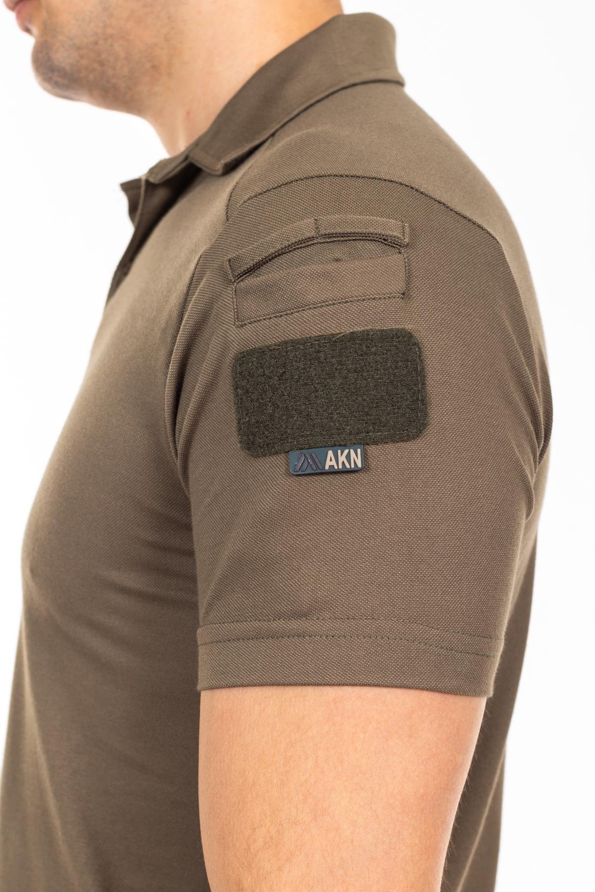 AKN 708 POLO YAKA KISA KOLLU TAKTİK T-SHIRT-HAKİ