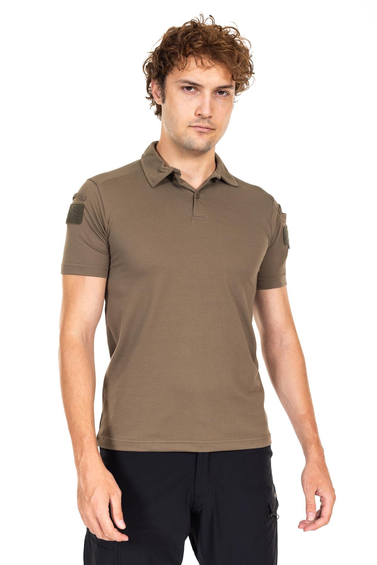AKN 708 POLO YAKA KISA KOLLU TAKTİK T-SHIRT-HAKİ