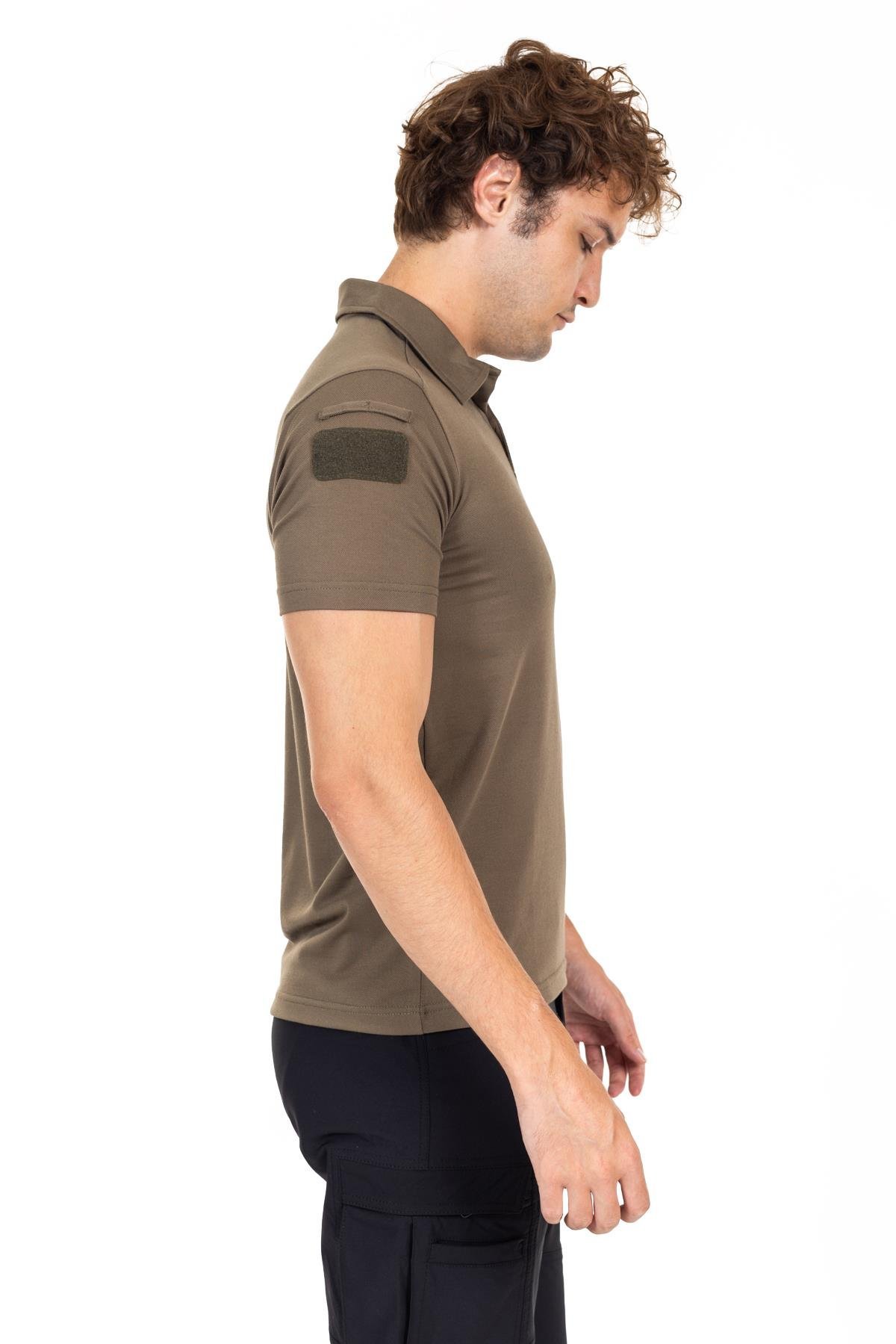 AKN 708 POLO YAKA KISA KOLLU TAKTİK T-SHIRT-HAKİ