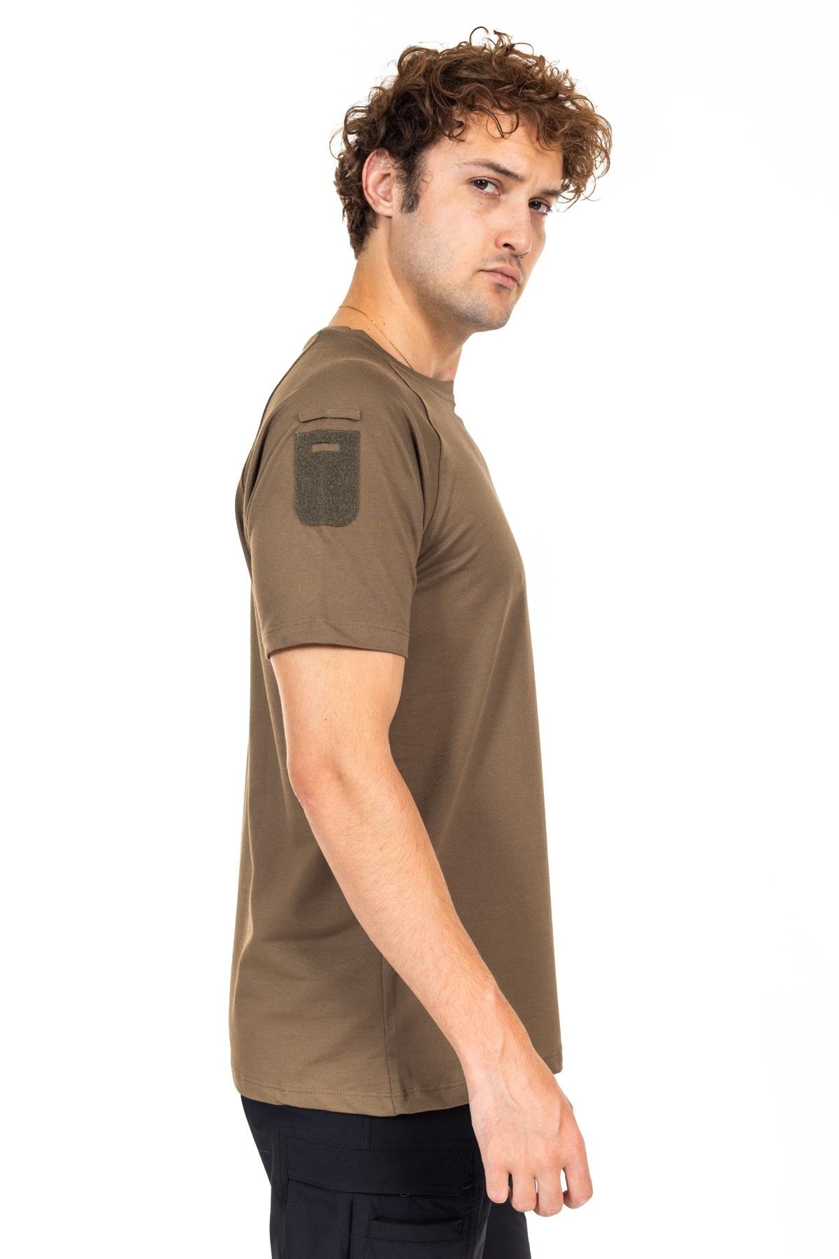 AKN 713 BİSİKLET YAKA KISA KOLLU TAKTİK T-SHIRT-HAKİ