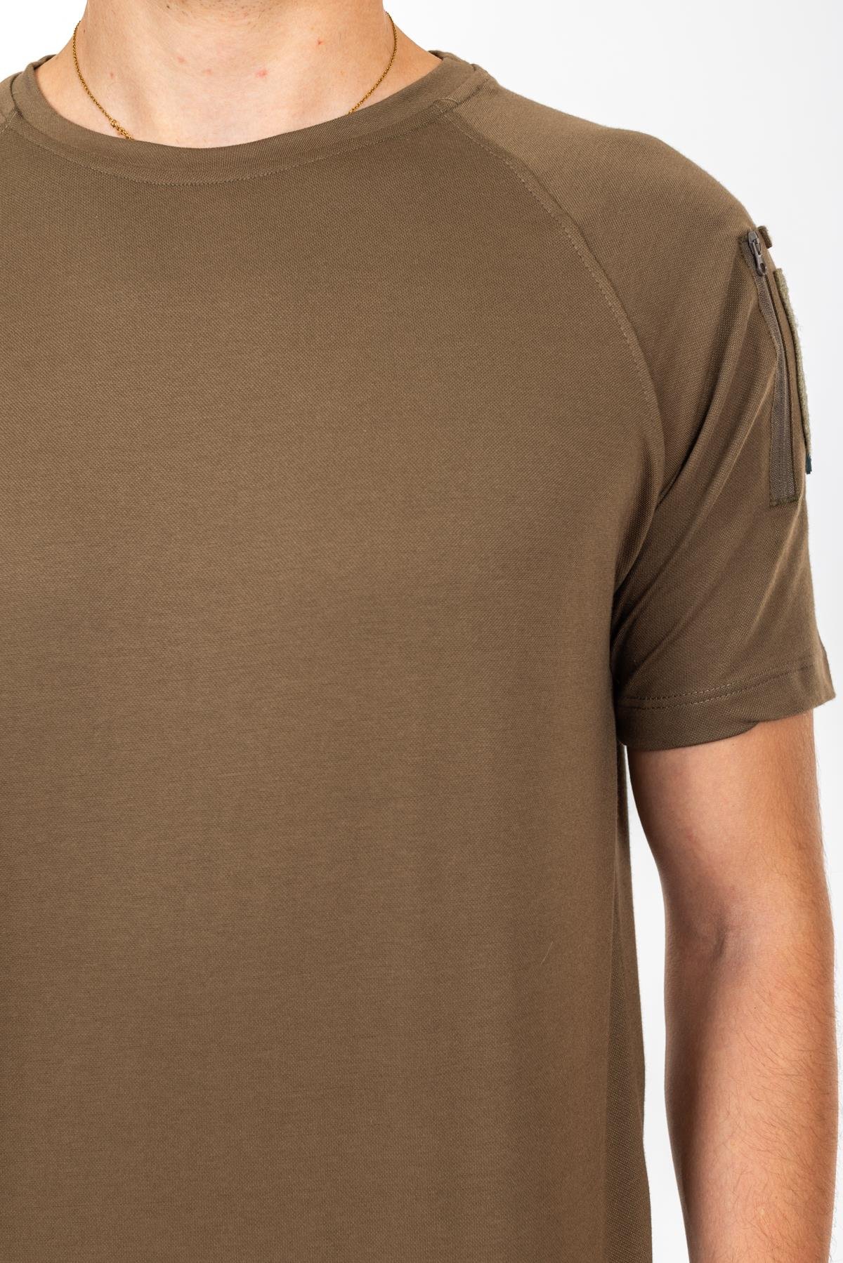 AKN 713 BİSİKLET YAKA KISA KOLLU TAKTİK T-SHIRT-HAKİ