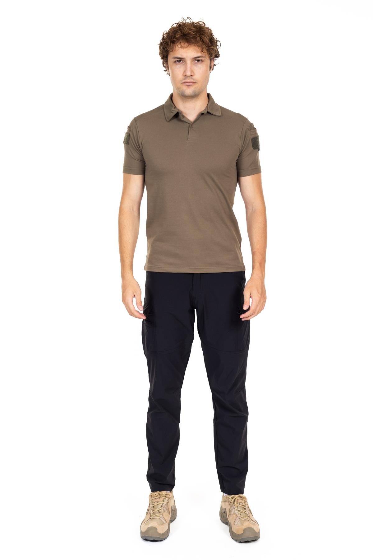 AKN 708 POLO YAKA KISA KOLLU TAKTİK T-SHIRT-HAKİ